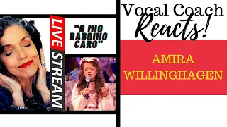 LIVE REACTION Amira Willighagen "O Mio Babbino Caro" Vocal Coach Reacts & Deconstructs