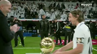 BENZEMA with his Ballon d'Or and Zidane, Modric