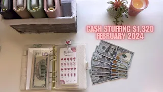 Cash Envelope Stuffing | February 2024 ❣️