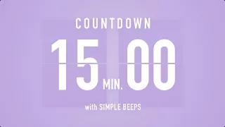 15 Min Countdown Flip Clock Timer / Simple Beeps 🫐 🔔