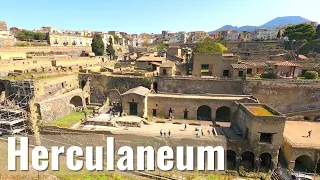 Visiting the Ruins of Herculaneum  (Italy) walking tour in 4k