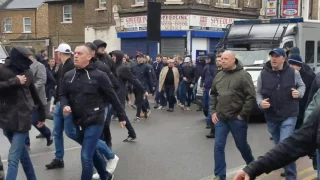Hooligans charge Millwall fans FA cup v Spurs