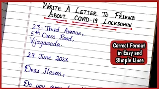 Write a letter to your friend about COVID-19 Lockdown | Letter to Friend In English