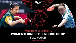 FULL MATCH | Mima ITO vs Yangzi LIU | WS R32 | #SingaporeSmash 2024