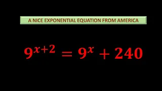 A junior math olympiad exponential equation || AHSME Problem  || 9^(x+2) = 9^x + 240