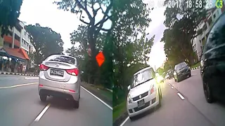 idiot driver sudden lane change
