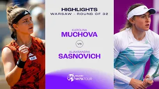 Karolina Muchova vs. Aliaksandra Sasnovich | 2023 Warsaw Round of 32 | WTA Match Highlights