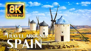 Trip to SPAIN in 8K ULTRA HD - Travel to the Best Places in Spain Tour with Relaxing Music 8K TV