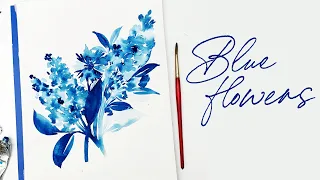 Watercolor Tutorial | How to paint blue flowers
