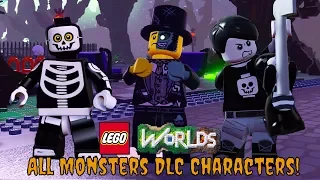 LEGO Worlds Monsters DLC - All Characters and Vehicles Unlocked!
