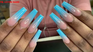 Acrylic Ombre Blue | Nails Tutorial |