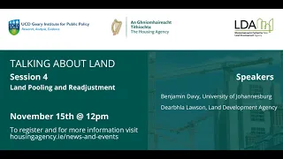 Talking about Land Session 4 - Land Pooling and Readjustment