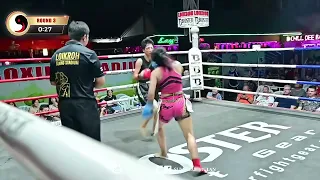 Tai Chi Vs Muay Thai No. 145 match: Mulan Mingxiao 44kg fought with Thai opponent 56.5kg