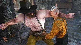 Giga Chad Arthur only needs a couple of punches to knock out Bertram | RDR2