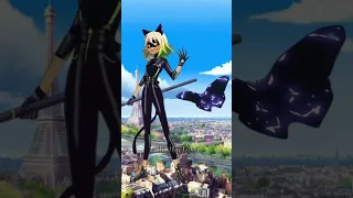 Every MLB character in black cat miraculous but in akumatized (Blanc) version #shorts #miraculous