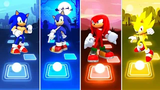 Muscular Sonic 🆚 Sonic The Hedgehog 🆚 Knuckles Sonic 🆚 Super Sonic | Sonic EDM Rush Tiles Hop