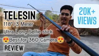 TELESIN Extended 3m Selfie Stick Review India - Hindi