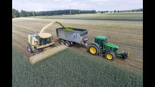 Sklizeň žita 2018 - TechFarm agroslužby - Krone Big X 600 + John Deere 7530 Premium + Liaz agro