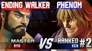 SF6 ▰ ENDING WALKER (Ryu) vs PHENOM (#2 Ranked Ken) ▰ High Level Gameplay