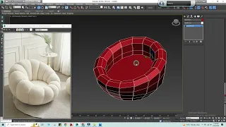 3ds max round sofa modeling