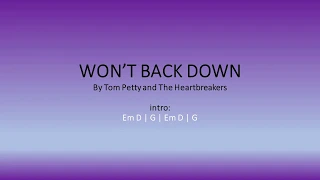 Won't Back Down by Tom Petty - Easy chords and lyrics