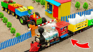 Top diy tractor making mini barrier for train | diy bulldozer rescues train accident | HaiPhong Mini