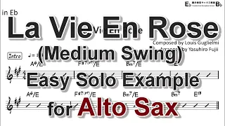 La Vie En Rose (Medium Swing) - Easy Solo Example for Alto Sax