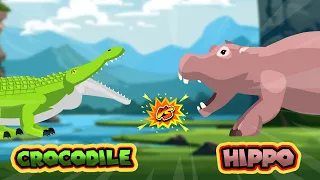 Crocodile vs Hippo | Carnivores vs Herbivores [S1] | Animal Animation