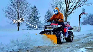 ATV Snow Plowing Deep Wet Snow With 2wd? POV