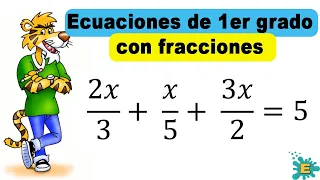 🛑Ecuaciones de primer grado con fracciones