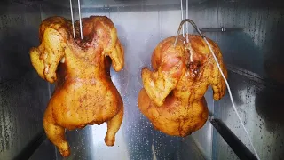 Whole smoked chicken.