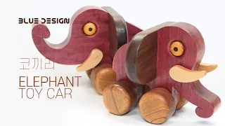 Made two types of elephant wooden toy cars