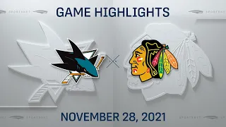 NHL Highlights | Sharks vs. Blackhawks - Nov. 28, 2021