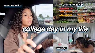 college day in my life | groceries, studying for mid-terms, cooking