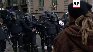 Pro-Catalonia Independence protesters clash with police