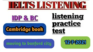 Cambridge ielts listening practice test with answer script || moving to banford city .