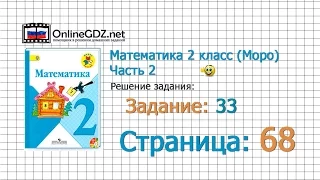 Страница 68 Задание 33 – Математика 2 класс (Моро) Часть 2