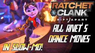 Rivet ALL DANCE MOVES in Slow Motion 30% Game Speed (4K) - Ratchet & Clank: Rift Apart