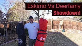 Eskimo Ice Fishing Hut VS Amazon Deerfamy Ice Hut!