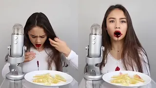 ASMR Comiendo vidrio, piedras, maquillaje y mucho más 👁️