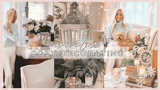 COZY WINTER DECORATE WITH ME | AFTER CHRISTMAS DECORATING IDEAS | WINTER HOME DECOR 2023