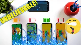 Realme 3 Pro vs Redmi Note 7 Pro Vs Samsung A50 Vs A20: Battery Comparison | Charging/Drain Test