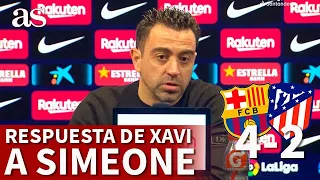 La CONTESTACIÓN de XAVI a SIMEONE tras GANAR en el CAMP NOU al ATLÉTICO | AS