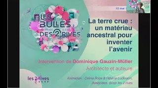 Bulles des 2 Rives #5 : Construction en terre crue - Dominique Gauzin-Müller PARTIE 1/2
