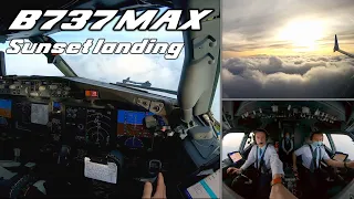 Back on the 737 MAX ! Sunset landing in Tirana | Cockpit View