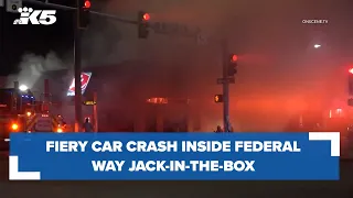 BREAKING: Fiery car crash inside Federal Way restaurant