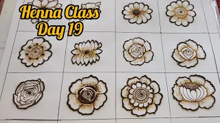 Henna Class Day 19 || 12 Different Floral Designs || Mehndi By Alhenna