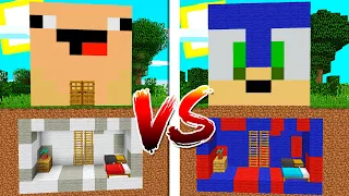 BASE SECRETA DE BEBE NOOB vs BASE SECRETA DE SONIC 😱 MINECRAFT BUILD