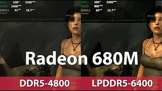 AMD Radeon 680M iGPU: DDR5-4800 vs LPDDR5-6400 Gaming Performance Comparison