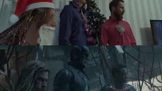 Avengers: Endgame LOW-COST TRAILER SIDE BY SIDE. Мстители. Финал. Новогодняя битва